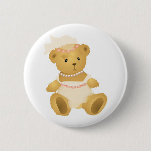 Bóton Redondo 5.08cm Bridal Teddy Bear