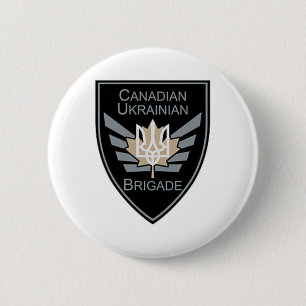 Bóton Redondo 5.08cm Brigada Canadense-Ucraniana Militar Ucrânia Defesa