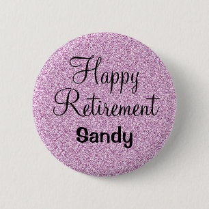 Bóton Redondo 5.08cm Brilhante Feliz Retirando Glitter Roxo