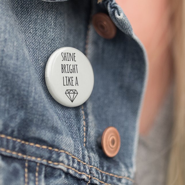 Bóton Redondo 5.08cm Brilho Brilhante como um diamante (Criador carregado)