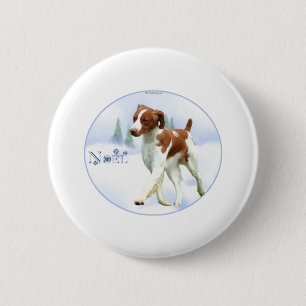 Bóton Redondo 5.08cm Brittany Spaniel Noel