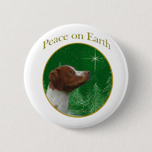 Bóton Redondo 5.08cm Brittany Spaniel Peace