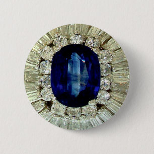 Bóton Redondo 5.08cm Broche da bijutaria do vintage dos diamantes da
