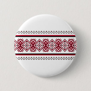 Bóton Redondo 5.08cm Broche de Bordado Ucraniano Vyshyvanka