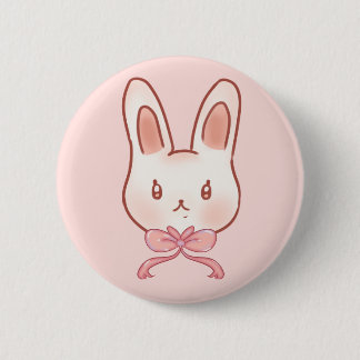 Bóton Redondo 5.08cm Broche de Botão de Laço de Coelho Rosa Fofo