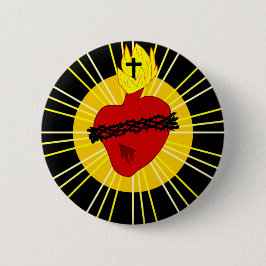 Bóton Redondo 5.08cm Broche do Sagrado Coração de Jesus