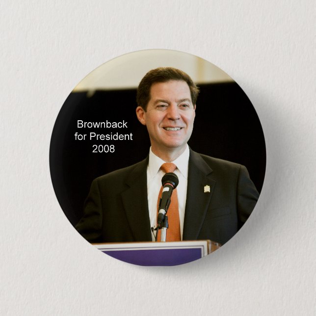 Bóton Redondo 5.08cm Brownback para o presidente Botão (Frente)