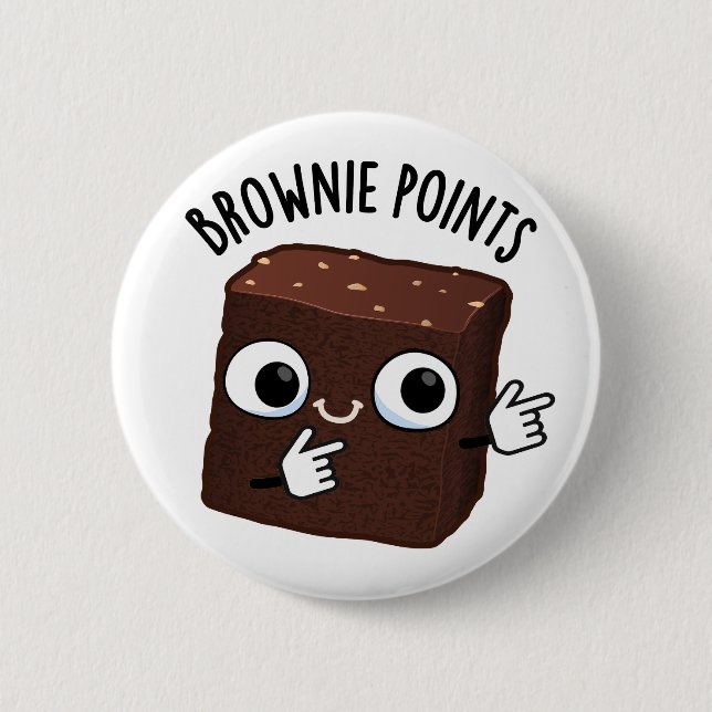 Bóton Redondo 5.08cm Brownie Points Funny Snack Pun  (Frente)