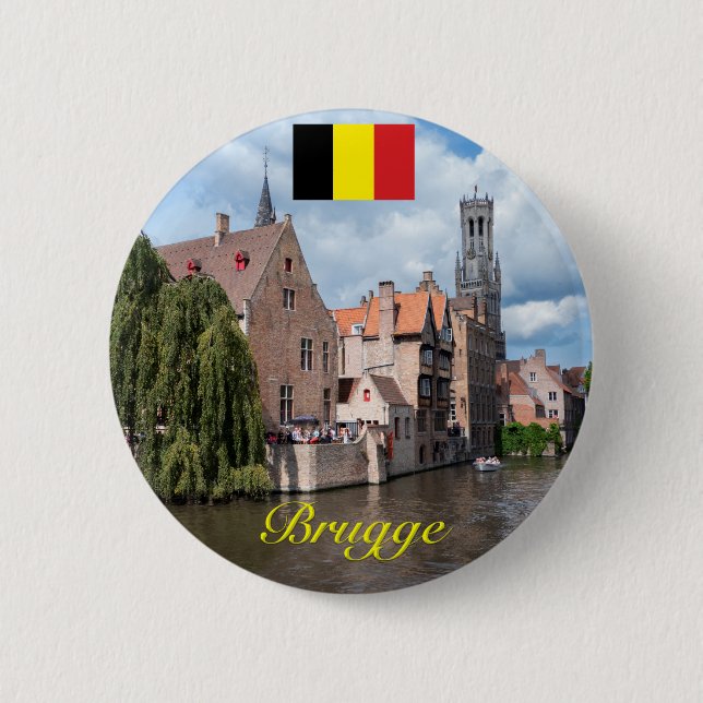 Bóton Redondo 5.08cm Bruges medieval - pro foto (Frente)