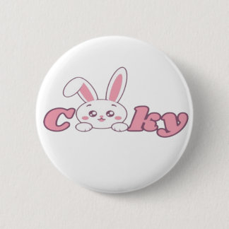 Bóton Redondo 5.08cm BT21 Cooky | Cute Pink Bunny Pin Button | K-Pop
