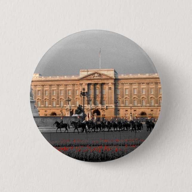 Bóton Redondo 5.08cm Buckingham Palace Londres (Frente)