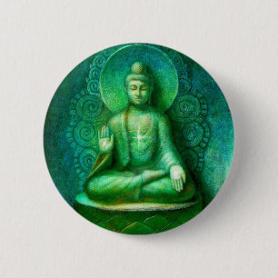 Bóton Redondo 5.08cm Buddha verde