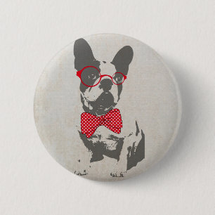 Bóton Redondo 5.08cm Buldogue francês animal do vintage na moda