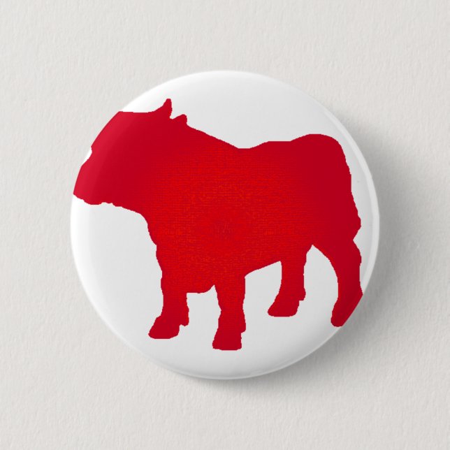 Bóton Redondo 5.08cm Bull considera o vermelho (Frente)