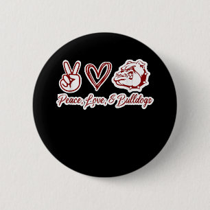 Bóton Redondo 5.08cm Bulldog Lovers Proprietário do Bulldog Peace Lov