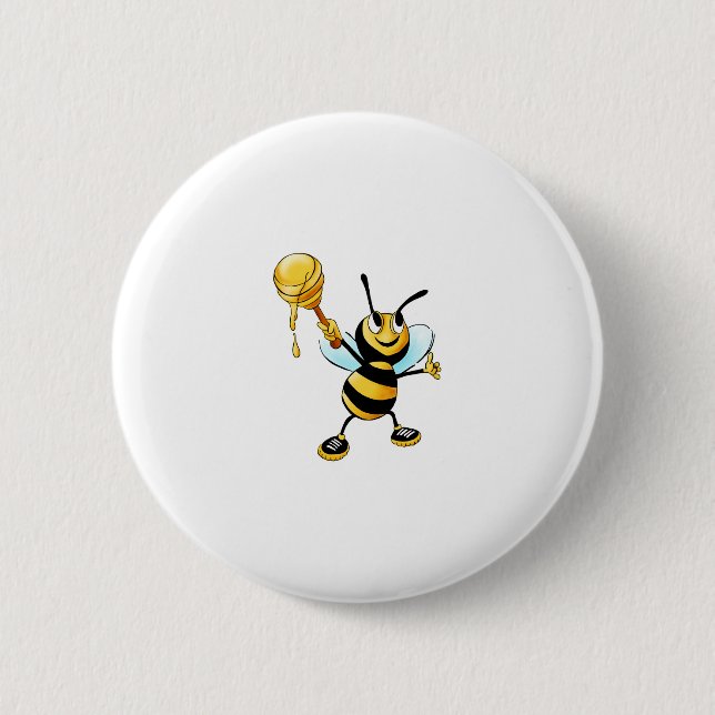 Bóton Redondo 5.08cm Bumble Bee com Mel (Frente)