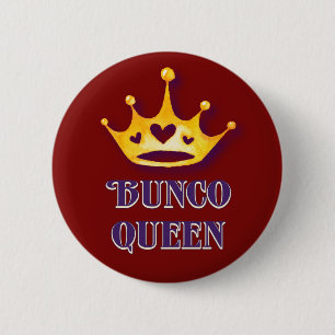 Bóton Redondo 5.08cm Bunco Player Queen Modern Red