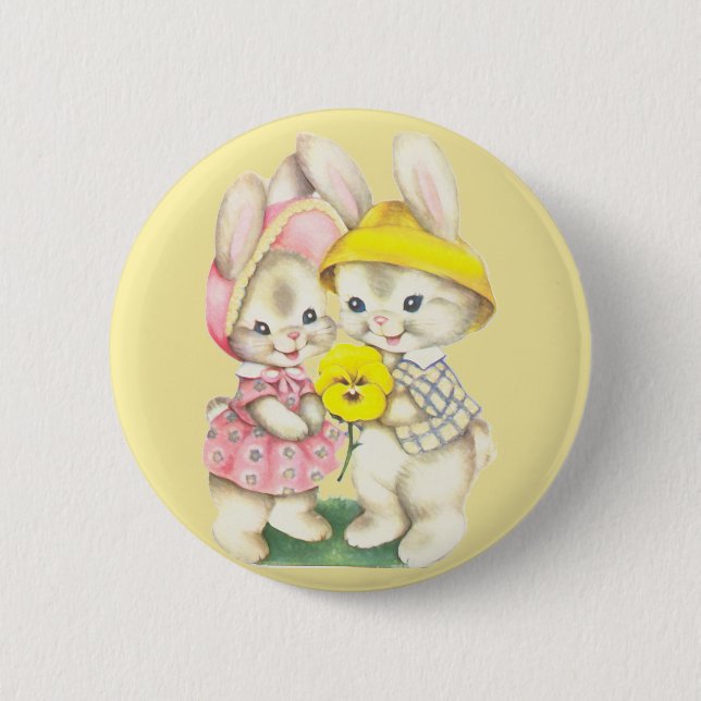 Bóton Redondo 5.08cm Bunny Girl+Boy (Frente)