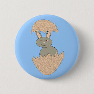 Bóton Redondo 5.08cm Bunny Hatching from Egg Weird Button