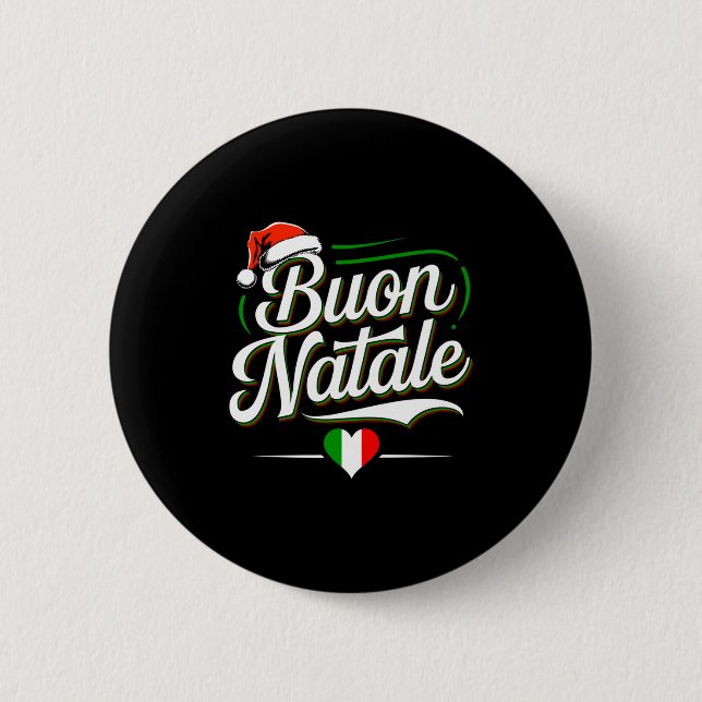 Bóton Redondo 5.08cm Buon Natale Italian Family Christmas Italy Pride H (Frente)
