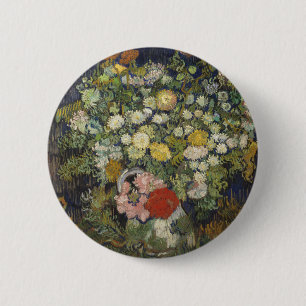 Bóton Redondo 5.08cm Buquê de Vincent van Gogh das flores em um vaso