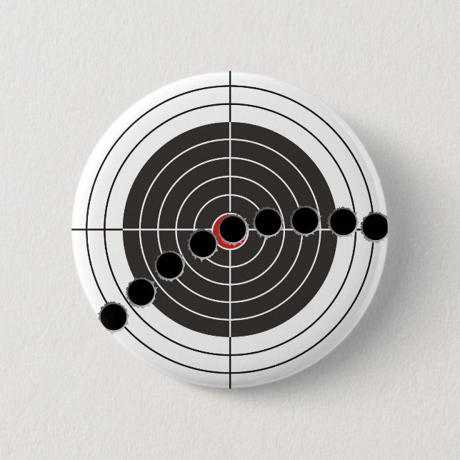 Bóton Redondo 5.08cm Buracos de bala da metralhadora sobre o alvo do (Frente)