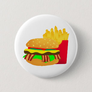 Bóton Redondo 5.08cm Burger e Fries