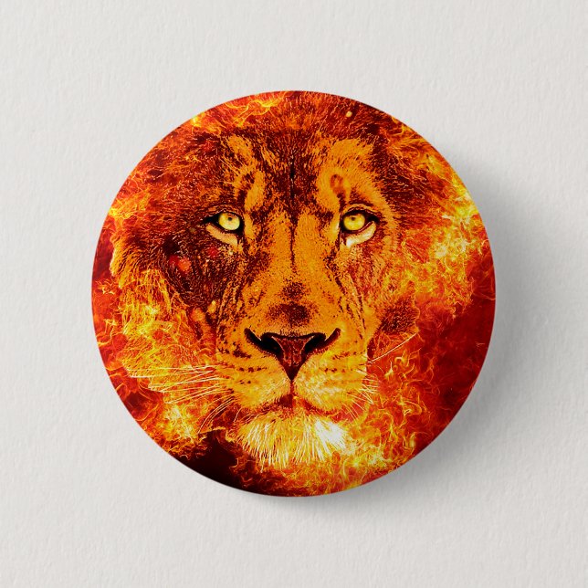 Bóton Redondo 5.08cm Burning Lion of Judah (Frente)