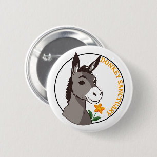 Bóton Redondo 5.08cm Burro E Flor Nome Personalizado