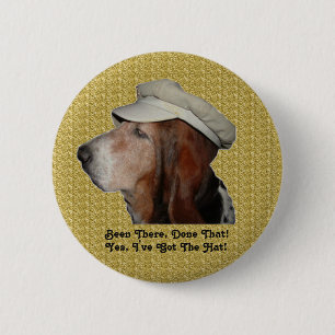 Bóton Redondo 5.08cm Button Basset Hound Foi Lá, Fez Isso