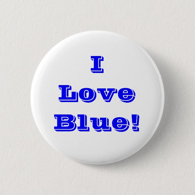 Bóton Redondo 5.08cm Button I Love Blue (Frente)