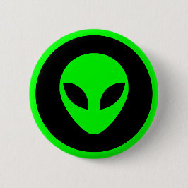 Bóton Redondo 5.08cm Cabeça de Alienígena Verde