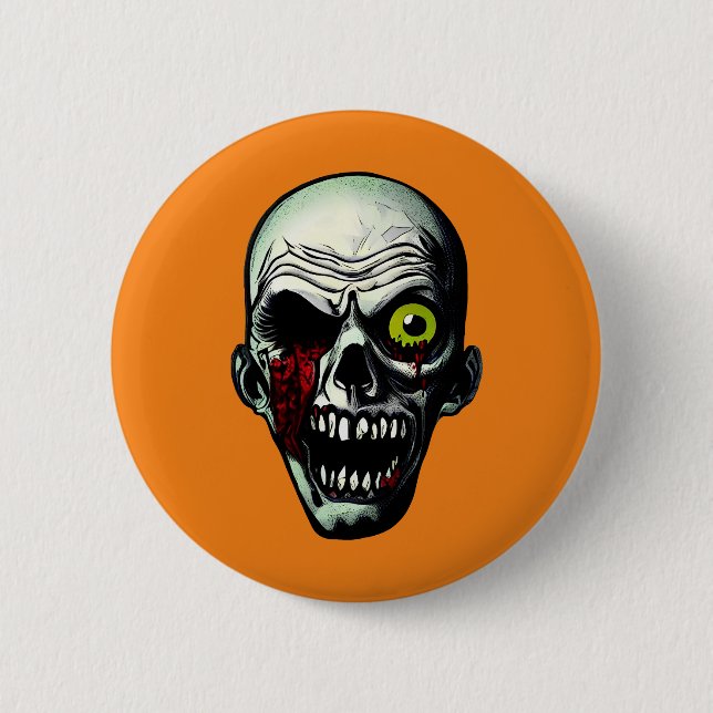 Bóton Redondo 5.08cm Cabeça Zombie (Frente)