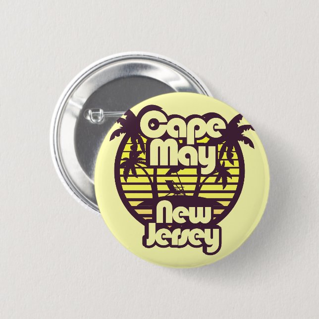 Bóton Redondo 5.08cm Cabo May,New Jersey (Frente & Verso)