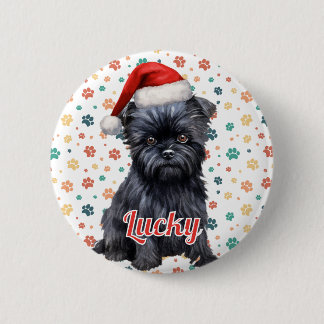 Bóton Redondo 5.08cm Cachorro Affenpinscher Natal