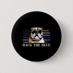 Bóton Redondo 5.08cm Cachorro da Polícia de Bandeira Americana da Linha