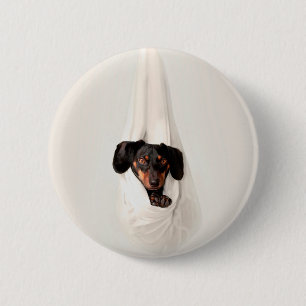 Bóton Redondo 5.08cm Cachorro Dachshund em Hammock, Cachorro Adorável