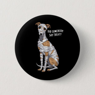 Bóton Redondo 5.08cm Cachorro de Halloween Mamãe Whippet