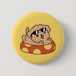 Bóton Redondo 5.08cm Cachorro de Verão legal flutuante - Festa de Pisci