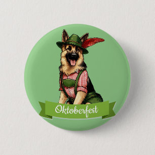 Bóton Redondo 5.08cm Cachorro do German shepherd Oktoberfest