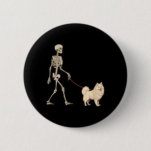 Bóton Redondo 5.08cm Cachorro esqueleto engraçado do cão esquimó americ