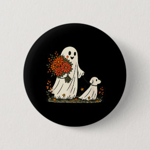 Bóton Redondo 5.08cm Cachorro Fantasma Andando Engraçado e Assustador p