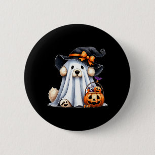 Bóton Redondo 5.08cm Cachorro Fantasma de Halloween