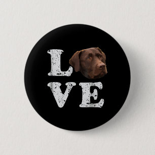 Bóton Redondo 5.08cm Cachorro I Love Chocolate Labrador Retriever