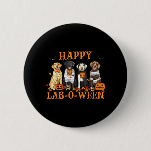 Bóton Redondo 5.08cm Cachorro Labrador Feliz Lab-O-Ween Temporada de Ha