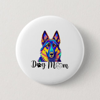 Bóton Redondo 5.08cm Cachorro Mãe Legal, German shepherd Colorida Pr