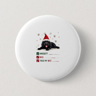 Bóton Redondo 5.08cm Cachorro Newfoundland Fofo Natal Travesso Bonzinho