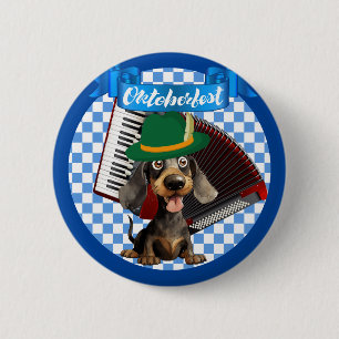 Bóton Redondo 5.08cm Cachorro-quente do Oktoberfest com botão de acorde