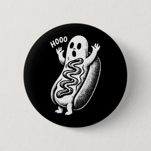 Bóton Redondo 5.08cm Cachorro-Quente Fantasma Assombrado Halloween Dive