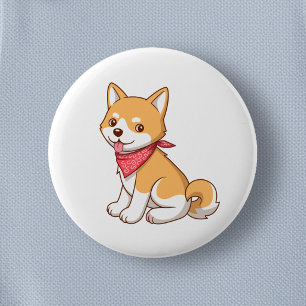Bóton Redondo 5.08cm Cachorro Shiba Inu Fofinho
